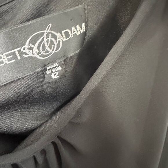 Betsy & Adam Black Chiffon Sequined Column Maxi Formal Dress | 12 - Picture 10 of 10